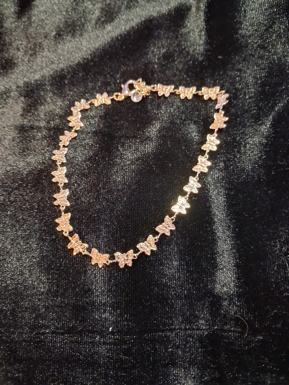 Gold Tone Butterfly Anklet